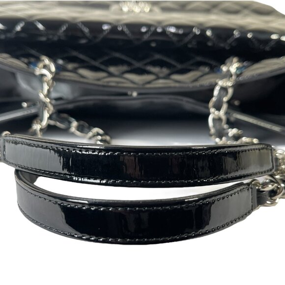 CHANEL Patent Quilted Leather Coco Shine Shopping Tote Large CC Chain Bag - Picture 16 of 16
